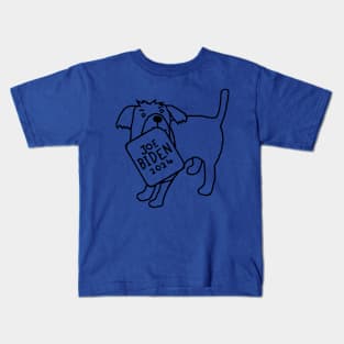 Dog with Joe Biden 2024 Sign Line Drawing Kids T-Shirt